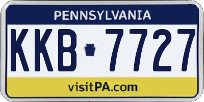 PA license plate KKB7727