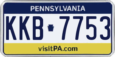 PA license plate KKB7753