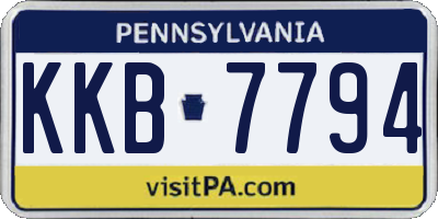 PA license plate KKB7794