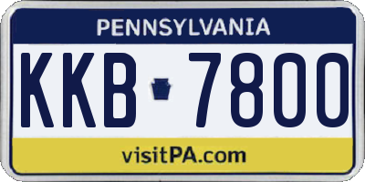 PA license plate KKB7800