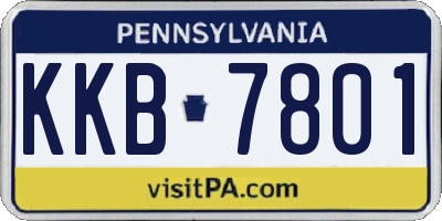 PA license plate KKB7801