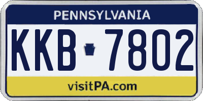 PA license plate KKB7802