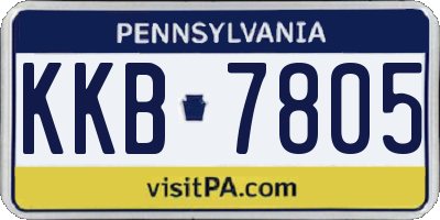 PA license plate KKB7805