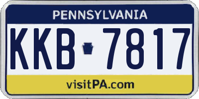 PA license plate KKB7817