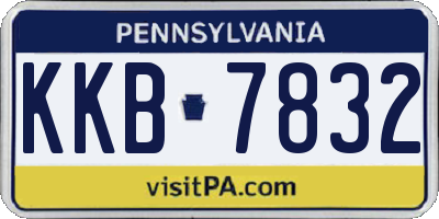 PA license plate KKB7832