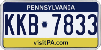 PA license plate KKB7833