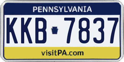 PA license plate KKB7837