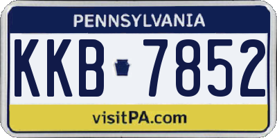 PA license plate KKB7852