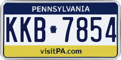 PA license plate KKB7854
