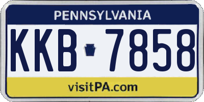 PA license plate KKB7858