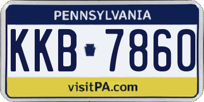PA license plate KKB7860