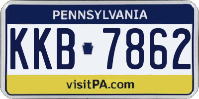 PA license plate KKB7862