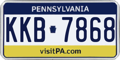 PA license plate KKB7868