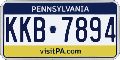 PA license plate KKB7894