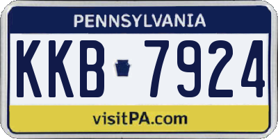 PA license plate KKB7924