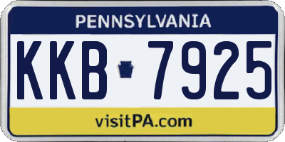 PA license plate KKB7925