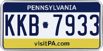 PA license plate KKB7933