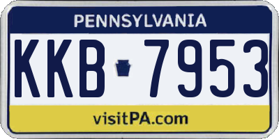 PA license plate KKB7953