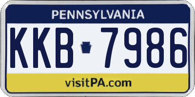 PA license plate KKB7986