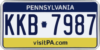 PA license plate KKB7987