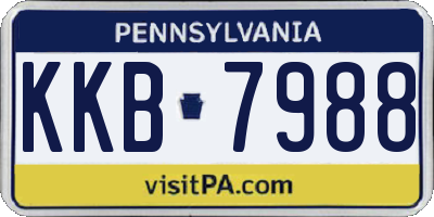 PA license plate KKB7988
