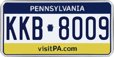 PA license plate KKB8009