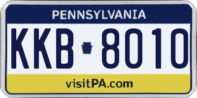 PA license plate KKB8010