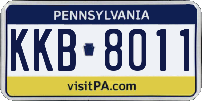 PA license plate KKB8011