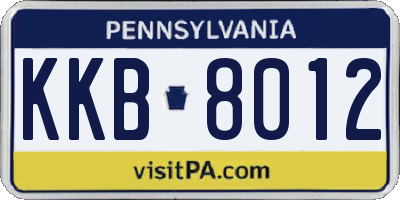 PA license plate KKB8012