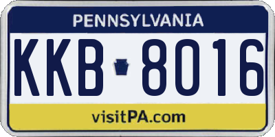 PA license plate KKB8016