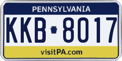 PA license plate KKB8017
