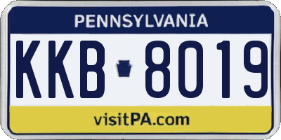 PA license plate KKB8019