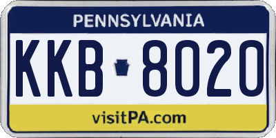 PA license plate KKB8020