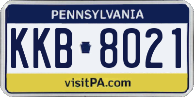 PA license plate KKB8021