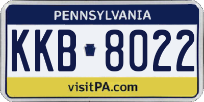 PA license plate KKB8022