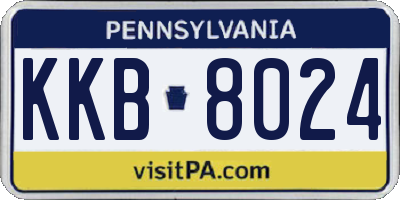 PA license plate KKB8024