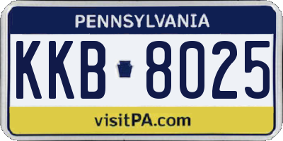 PA license plate KKB8025