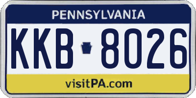 PA license plate KKB8026