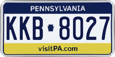 PA license plate KKB8027