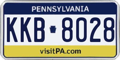 PA license plate KKB8028