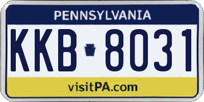 PA license plate KKB8031