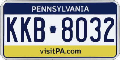 PA license plate KKB8032