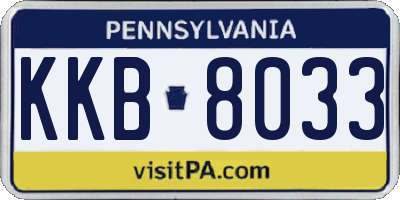 PA license plate KKB8033