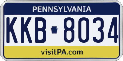 PA license plate KKB8034