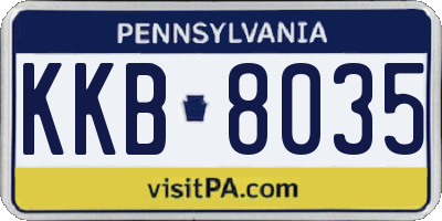 PA license plate KKB8035