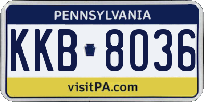 PA license plate KKB8036