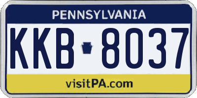 PA license plate KKB8037