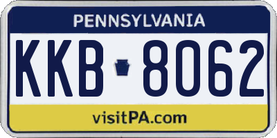 PA license plate KKB8062