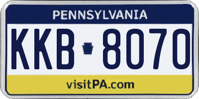 PA license plate KKB8070