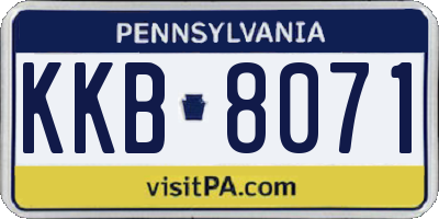PA license plate KKB8071